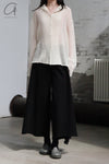 M.A+ front button drooping wide leg pants PW481 CWP1